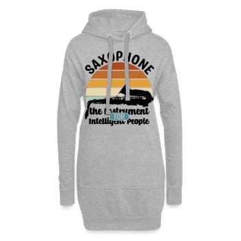 Accessoires pour saxophone - Sweat-shirt à capuche long Femme - gris chiné - Devant