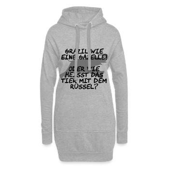 Grazil wie eine Gazelle - Hoodie-Kleid - Grau meliert - Vorne
