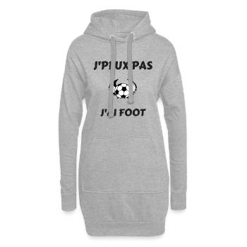 J' PEUX PAS J'AI FOOT - Sweat-shirt à capuche long Femme - gris chiné - Devant