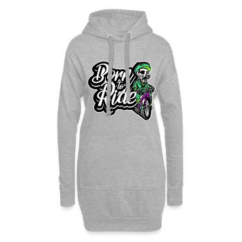 Né pour monter - Sweat-shirt à capuche long Femme - gris chiné - Devant