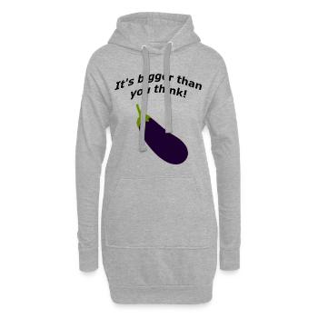 It's bigger than you think! - Hoodie-Kleid - Grau meliert - Vorne