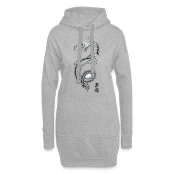 Limitierte Edition Drachen - Hoodie-Kleid - Grau meliert - Vorne