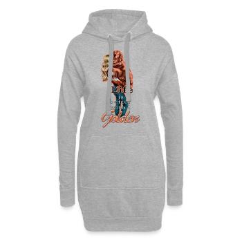 La vie est meilleure avec une blonde Golden Illustration - Sweat-shirt à capuche long Femme - gris chiné - Devant