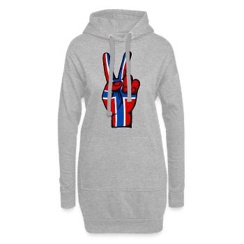 Drapeau de la Norvège Symbole de la Victoire de la Paix - Sweat-shirt à capuche long Femme - gris chiné - Devant