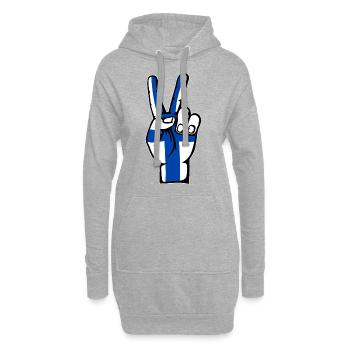 Drapeau de la Finlande Symbole de la victoire de la paix - Sweat-shirt à capuche long Femme - gris chiné - Devant