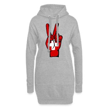 Switzerland Flag Peace Victory Symbol - Hoodie Dress - heather grey - Front