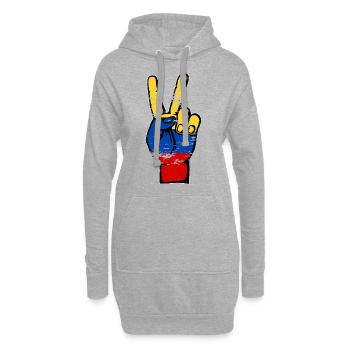 Symbole de paix du drapeau de la Colombie utilisé - Sweat-shirt à capuche long Femme - gris chiné - Devant