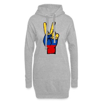 Kolumbien Flagge Peace Symbol - Hoodie-Kleid - Grau meliert - Vorne