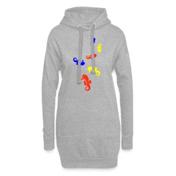 Seepferd Bunt - Hoodie-Kleid - Grau meliert - Vorne