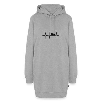 Herzschlag für unschuldige Katzen ich war es nicht - Hoodie-Kleid - Grau meliert - Vorne