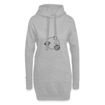 Planeten - Hoodie-Kleid - Grau meliert - Vorne