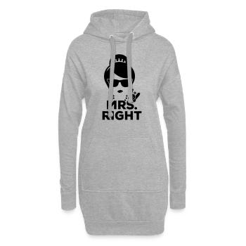 Paire correspondante drôle droit de M. et Mme - Sweat-shirt à capuche long Femme - gris chiné - Devant