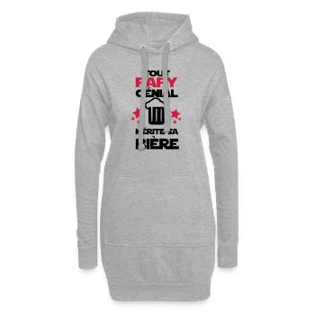 tout papy génial - Sweat-shirt à capuche long Femme - gris chiné - Devant