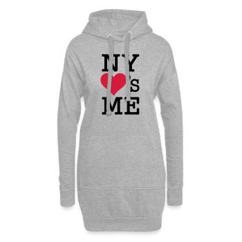 NY New York Loves Me - Hoodie-Kleid - Grau meliert - Vorne