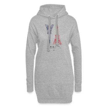 Je m'en F**s (I don't give a f*ck) - Hoodie-Kleid - Grau meliert - Vorne