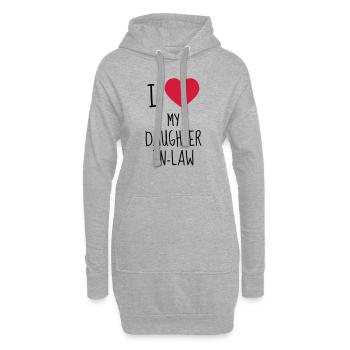 Beau-père belle-mère belle fille beau fils - Sweat-shirt à capuche long Femme - gris chiné - Devant