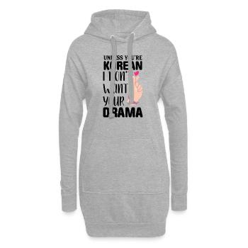Kdrama K-Drame K Drame Séoul Kpop K-Pop Hallyu - Sweat-shirt à capuche long Femme - gris chiné - Devant