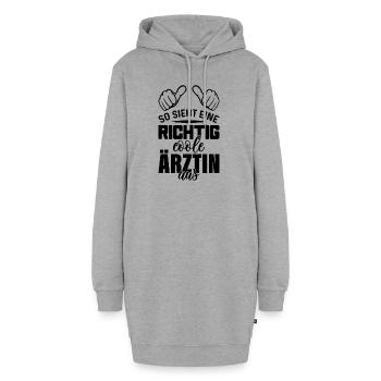 Arzt Ärzte Ärztin Spruch Arbeit Medizinstudent - Hoodie-Kleid - Grau meliert - Vorne