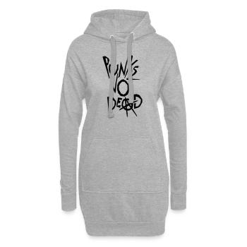 punks pas mort citation - Sweat-shirt à capuche long Femme - gris chiné - Devant