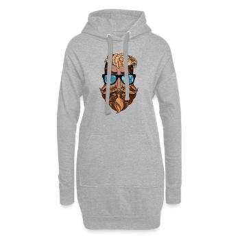 Hipster - Vibes: Stilvoller Trendsetter - Hoodie-Kleid - Grau meliert - Vorne