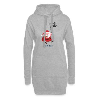 Bretonischer Weihnachtsmann auf dem Vormarsch - Hoodie-Kleid - Grau meliert - Vorne