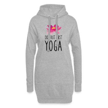 Ok, but first Yoga - Hoodie-Kleid - Grau meliert - Vorne