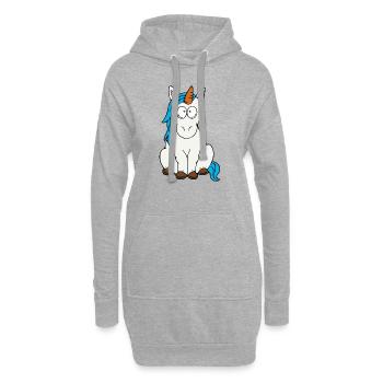 Einhorn - Hoodie-Kleid - Grau meliert - Vorne