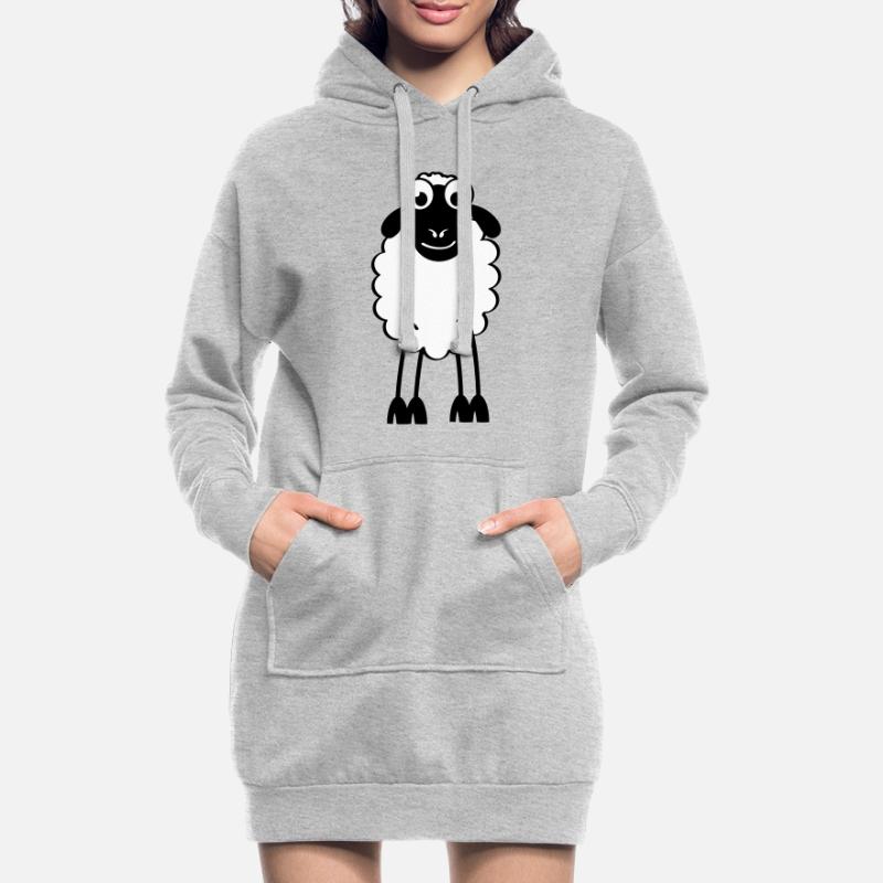 Schafe, weiße oder schwarze Schafe. Träumen oder schlafen Hoodie-Kleid