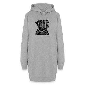 Le noble terrier - Sweat-shirt à capuche long Femme - gris chiné - Devant