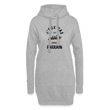 J Peux Pas j ai Bêtise avec parrain - Sweat-shirt à capuche long Femme - gris chiné - Devant
