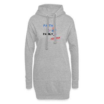 4th Of July Boom Y'all With Red And Blue Fireworks - Sweat-shirt à capuche long Femme - gris chiné - Devant