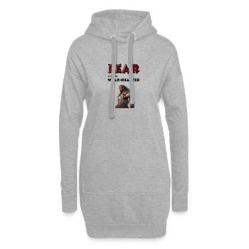 Angst ist für die Schwachen. - Hoodie-Kleid - Grau meliert - Vorne