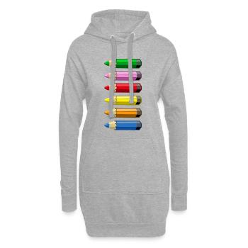 Crayons de couleurs - Sweat-shirt à capuche long Femme - gris chiné - Devant