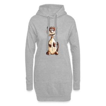 Pfiffiges kleines Frettchen - Ferret - Iltis - Art - Hoodie-Kleid - Grau meliert - Vorne