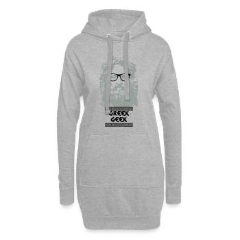 Greek Geek - Sweat-shirt à capuche long Femme - gris chiné - Devant