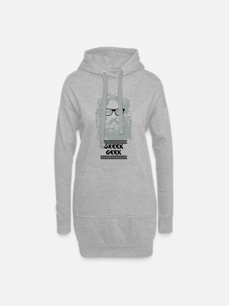 Greek Geek - Hoodie-Kleid - Grau meliert