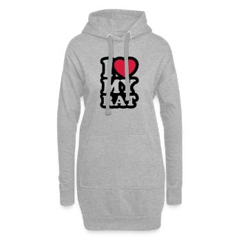 I love my rat - Ich liebe meine Ratte - Hoodie-Kleid - Grau meliert - Vorne