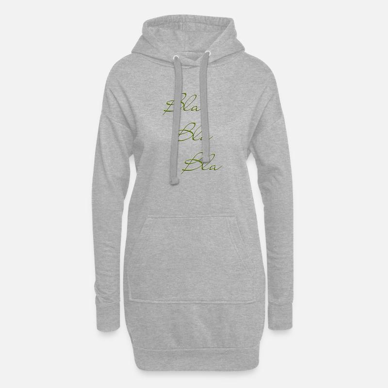 Bla Bla Dreifach Grüner Script - Hoodie-Kleid - Grau meliert