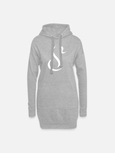Letter S, Name, der Buchstabe S - Hoodie-Kleid - Grau meliert