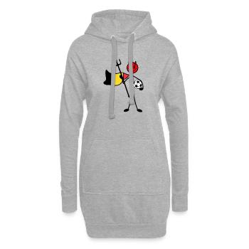 Héros du diable rouge - Sweat-shirt à capuche long Femme - gris chiné - Devant