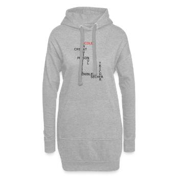 Mots fléchés - Sweat-shirt à capuche long Femme - gris chiné - Devant