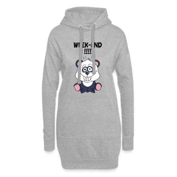 Panda-Wochenende - Hoodie-Kleid - Grau meliert - Vorne