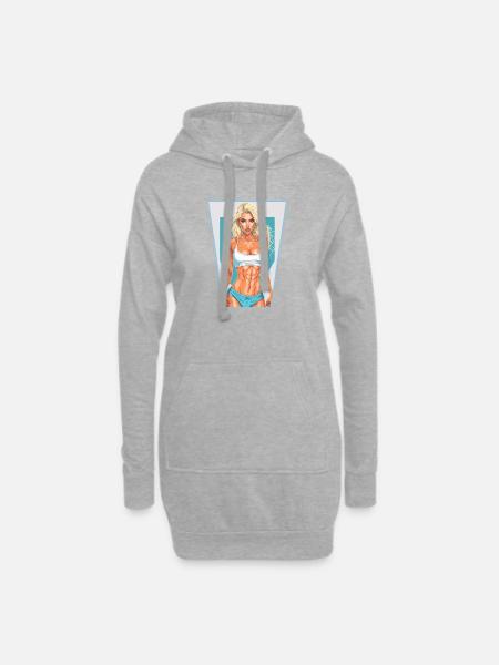 Fitness Mädchen - Hoodie-Kleid - Grau meliert