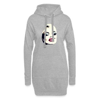 Portrait inspiré du Pop Art sur les vêtements - Sweat-shirt à capuche long Femme - gris chiné - Devant