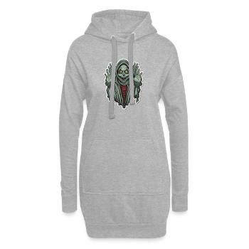 Grusel Skelett - Hoodie-Kleid - Grau meliert - Vorne