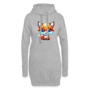 Süßer Fuchs Wald Tiere Wildnis Rotfuchs - Hoodie-Kleid - Grau meliert - Vorne