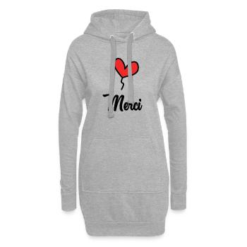 VIELEN DANK. DANKE. VIELEN DANK. JAHRESTAG. GEBURT. - Hoodie-Kleid - Grau meliert - Vorne