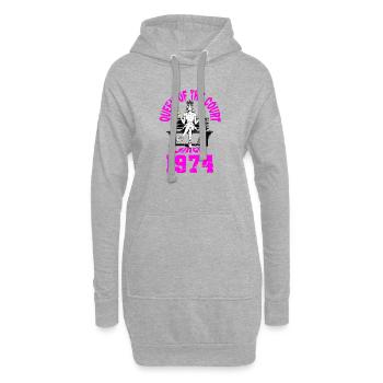 Tennis Shirt Frauen Geburtstag Jubiläum 1974 - Hoodie-Kleid - Grau meliert - Vorne