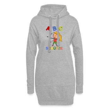 Kind Einschulung - Hoodie-Kleid - Grau meliert - Vorne
