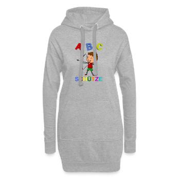 Kind Einschulung - Hoodie-Kleid - Grau meliert - Vorne